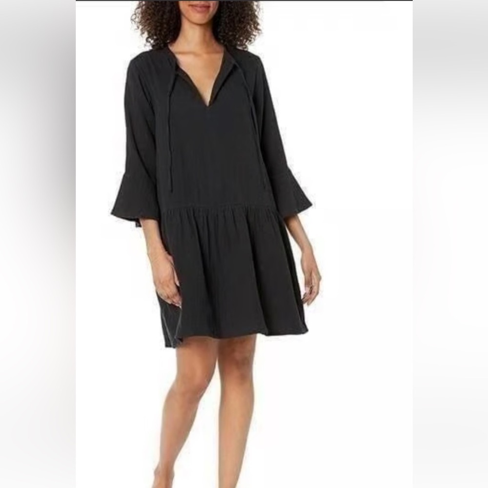 The Drop Gauze Black Summer Black Flowy Dress Medium - Picture 1 of 13
